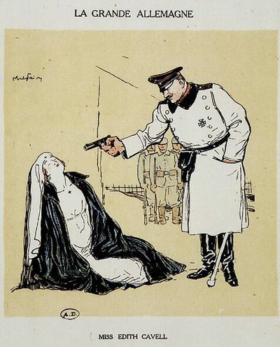 被德国人处死的伊迪丝-卡维尔小姐，图片作者：阿贝尔-费弗尔（1864-1945 年）。 作者 朱尔斯·亚伯·费弗尔