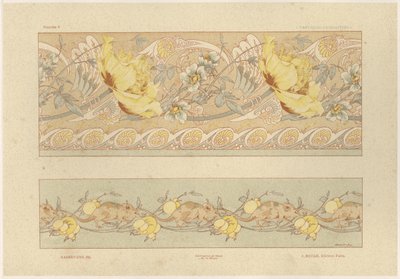 鲜花和老鼠，来自&39;Fantaisies装饰品&39;的6号板，由Gillot雕刻，由Jules Rouam出版，巴黎Librairie de l&39;Art，1887年（彩色雕刻） 作者 朱尔斯·奥古斯特·哈伯特·戴斯
