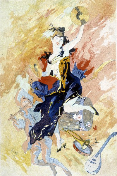谢雷为狂欢节绘制的图画（19世纪末）。 作者 朱尔斯·切雷特（Jules Cheret）