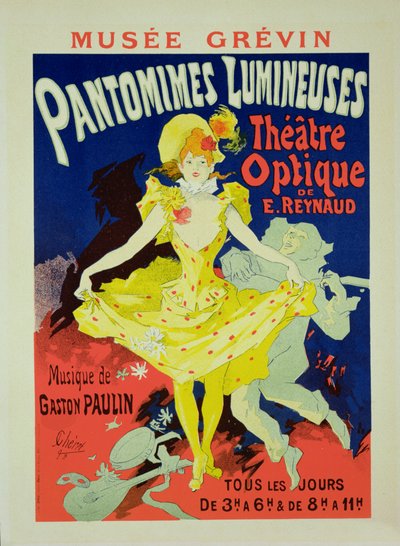 1892年在格雷万博物馆复制海报广告&39;Pantomimes Lumineuses&39; 作者 朱尔斯·切雷特（Jules Cheret）