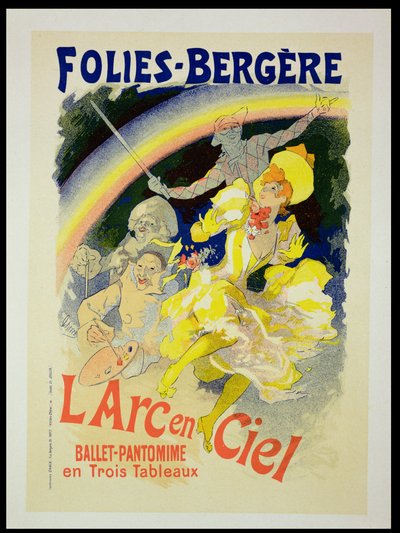复制海报广告&39;The Rainbow&39;，由Folies-Bergere提出的芭蕾舞剧，1893年 作者 朱尔斯·切雷特（Jules Cheret）