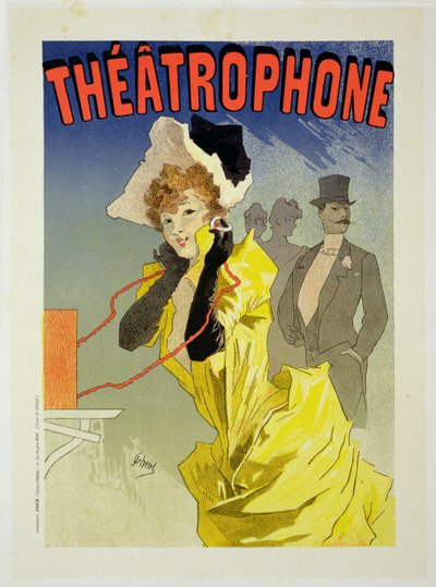 复制1890年广告“Theatrophone”的海报（见41410） 作者 朱尔斯·切雷特（Jules Cheret）