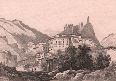 意大利卡拉布里亚尼卡斯特罗视图，由 Dunaime 在 Jules Coignet (1798-1860) 绘制后进行钢雕刻，约 13x10 厘米 作者 朱尔斯·柯尼特（Jules Coignet）