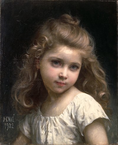 一个年轻女孩的肖像，1902年 作者 Jules Cyrille Cave