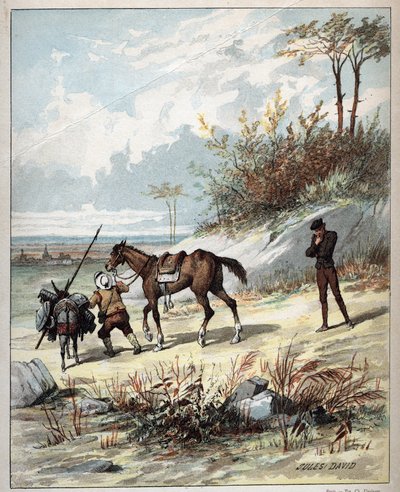 堂吉诃德和桑丘-潘沙--儒勒-大卫（1808-1892）的插图，出自《堂吉诃德传》--1887年--作者是米格尔-德-塞万提斯-萨维德拉（1547-1616）。 作者 朱尔斯·大卫