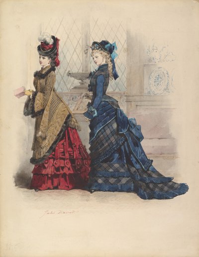 两位穿日装的妇女，1875年。 作者 朱尔斯·大卫