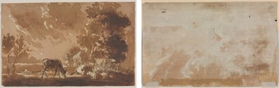 有牛的风景（正面） 牛（背面） 作者 Jules Dupré