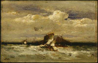 海景，c.1868-81（商业运输面板上的油） 作者 朱尔斯·杜佩