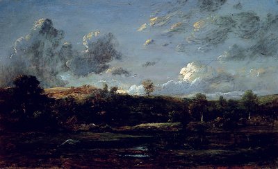 在兰德斯，约 1841 年（布面油画） 作者 朱尔斯·杜佩