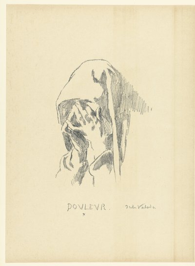 悲痛欲绝的妇女双手抱头
聪明
Douleur（物品上的标题）
L