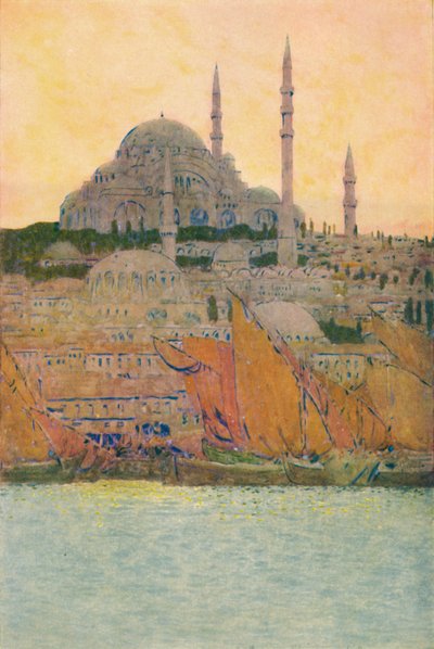 苏黎曼清真寺在君士坦丁堡，1913年 作者 朱尔斯·格林