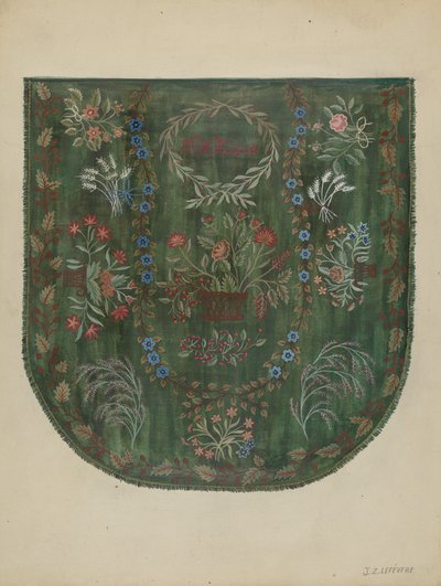 绣花被子，约1936年。 作者 儒勒·勒费弗尔