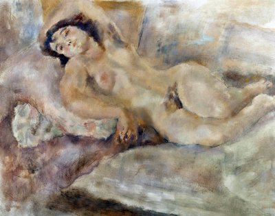 玛诺丽塔 一个伸展的裸体女人。 Jules Pascin (1885-1930) 的画作，1929 年巴黎。 市立现代美术馆 作者 朱尔斯·帕辛