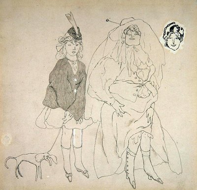 人物》，约1906年（纸本水墨画）。 作者 朱尔斯·帕辛