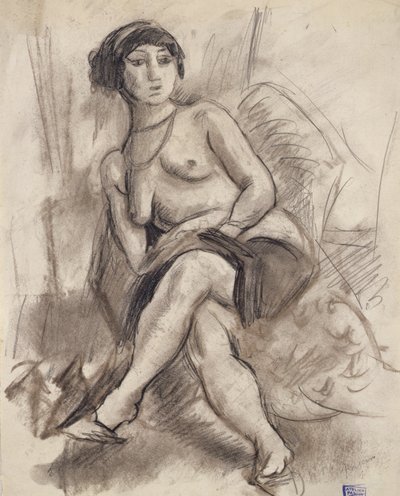 坐着的裸体模特 作者 Jules Pascin
