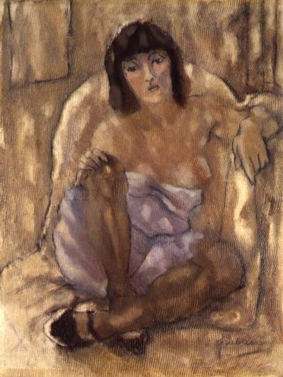 坐着的女人（布面油画） 作者 朱尔斯·帕辛
