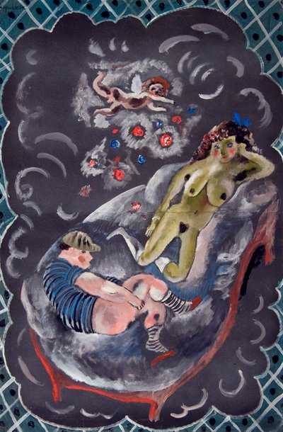 两个人物和丘比特 作者 朱尔斯·帕辛