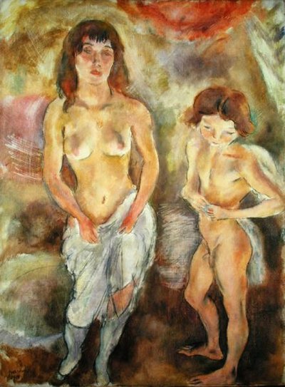 两个站立的裸体人 作者 Jules Pascin