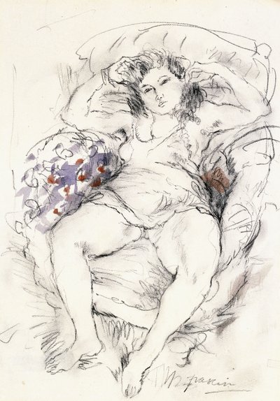 椅子上的女人，1925-1926年 作者 朱尔斯·帕辛