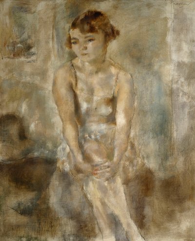 坐在衬衣的少妇;坐在衬衫的年轻女子，1923年 作者 朱尔斯·帕辛