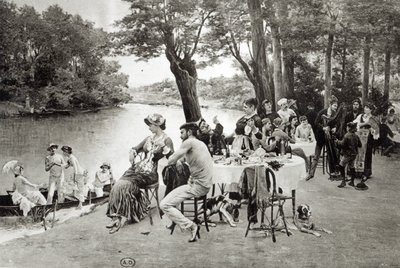马恩河岸边的场景（phototypie） 作者 朱尔斯·斯卡伯特（Jules Scalbert）