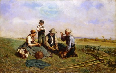 干草制造者午餐会，1857年 作者 朱尔斯·维拉萨特