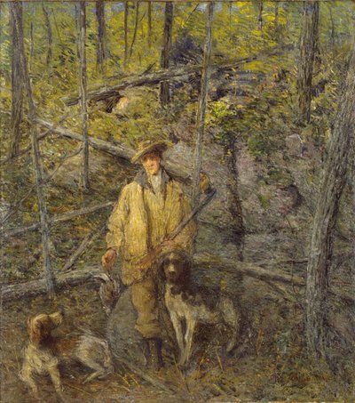 猎人和狗，1912年。 作者 朱利安·奥尔登·威尔