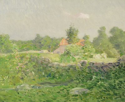 风景与农场，约 1895 年（布面油画） 作者 朱利安·奥尔登·威尔