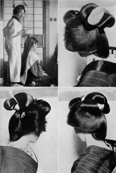 艺妓发型需要两个小时，发型持续了几天，大约在1921年，1900年。 作者 朱利安·伦纳德街