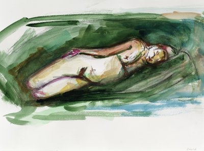 斜倚裸体，2015， 作者 Julie Held