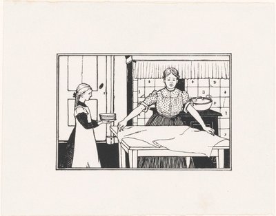 妇女和女孩摆放餐桌 作者 朱莉·德格拉格