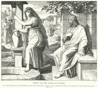 Christ and the Woman of Samaria (engraving) 作者 朱利叶斯（后）施诺尔·冯·卡洛斯菲尔德