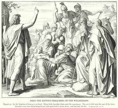John the Baptist Preaching in the Wilderness (engraving) 作者 朱利叶斯（后）施诺尔·冯·卡洛斯菲尔德
