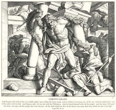 参孙之死（雕版画 作者 朱利叶斯（后）施诺尔·冯·卡洛斯菲尔德