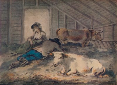 牛棚里的求爱，c1801 作者 朱利叶斯·凯撒·伊贝森