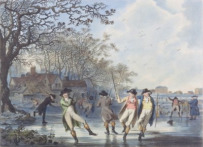 冬季娱乐：1787年Moated House的海德公园景观（aquatint） 作者 朱利叶斯·凯撒·伊贝森