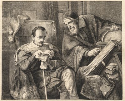 Albrecht von Wallenstein (Waldstein) (1583-1634)与占星家Giovanni Battista Seni (Seno, Zeno, Senno Zenno) (1600-1656)在Julius Schrader的绘画后合影 作者 朱利叶斯·弗里德里希·安东（之后）施拉德