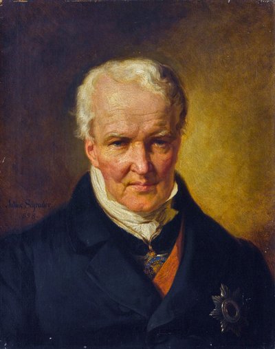 Portrait of Alexander (Alexandre) von Humboldt (1769-1859) - Julius Schrader (1815-1900). Oil on canvas 作者 朱利叶斯·弗里德里希·安东（之后）施拉德