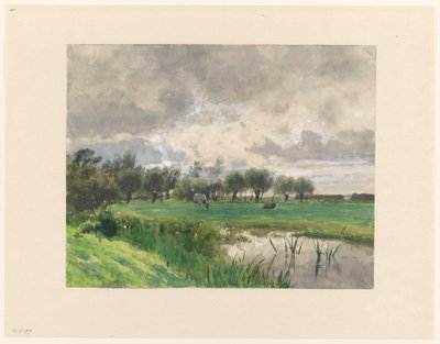 奶牛在草地上吃草 作者 朱利叶斯·雅各布斯·范·德·桑德·巴库伊森