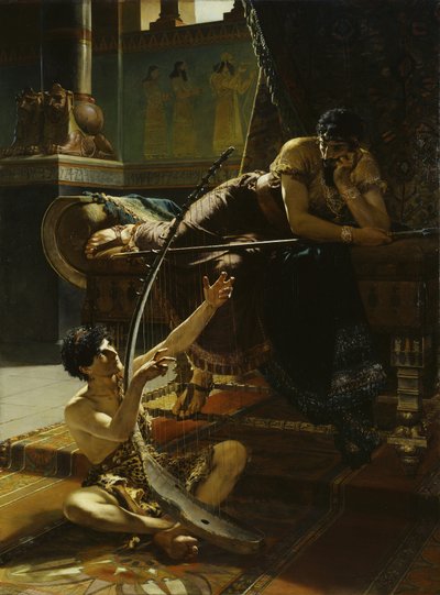 大卫和扫罗，1885年 作者 Julius Kronberg