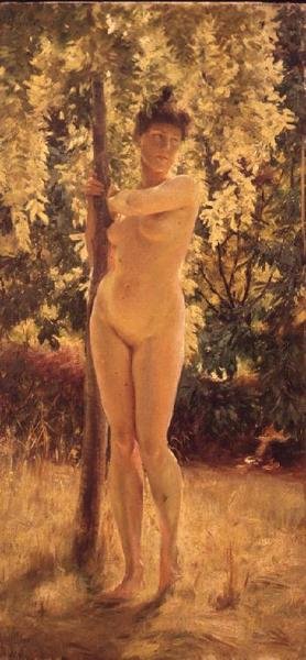 树荫下的女性裸体 作者 Julius Leblanc Stewart