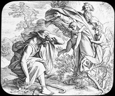 摩西与燃烧的布什，19世纪 作者 朱利叶斯·施诺尔·冯·卡洛斯菲尔德