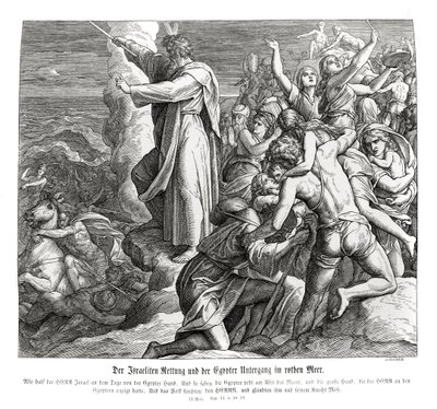 分开红海, 出埃及记 作者 朱利叶斯·施诺尔·冯·卡洛斯菲尔德