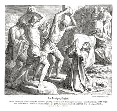 用石头砸死司提反》，《使徒行传》。 作者 朱利叶斯·施诺尔·冯·卡洛斯菲尔德