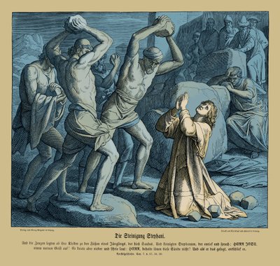 用石头砸死司提反》，《使徒行传》。 作者 朱利叶斯·施诺尔·冯·卡洛斯菲尔德