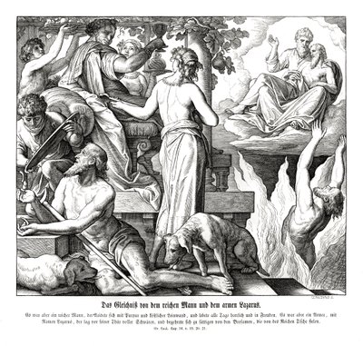 富人与乞丐拉撒路》，《路加福音》。 作者 朱利叶斯·施诺尔·冯·卡洛斯菲尔德