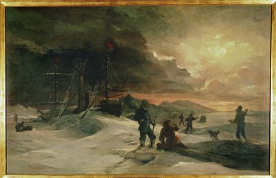 两位奥地利军官，Julius von Payer 和 Karl Weyprecht ... （布面油画） 作者 尤利乌斯·冯·帕耶