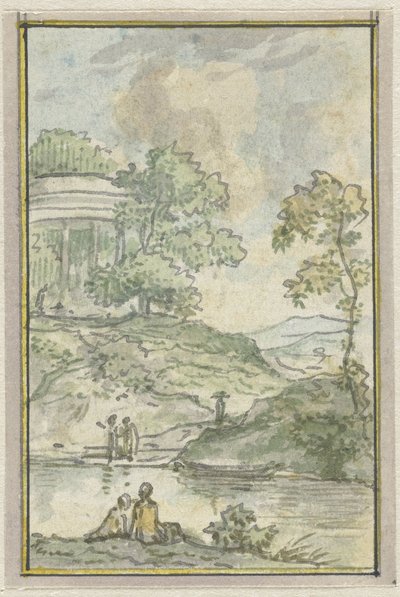 有圆形寺庙的风景 作者 Isaac de Moucheron（拒绝归属）