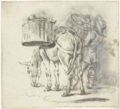 满载货物的驴子 作者 彼得·范·布洛门（Pieter van Bloemen）