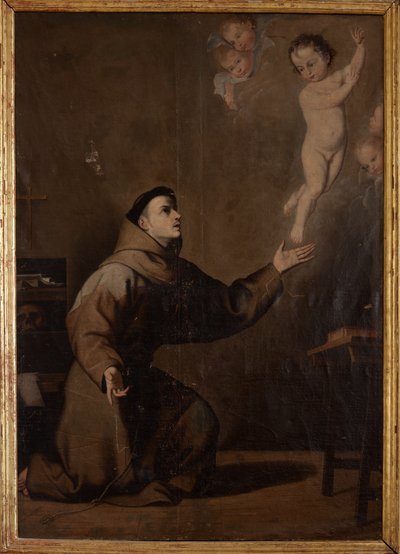 教区博物馆。绘画帕多瓦的圣安东尼（San Antonio de Padua）。何塞-里贝拉的摹本。布面油画。17 世纪。 作者 Jusepe de (c.1590 1652) (after) 里贝拉